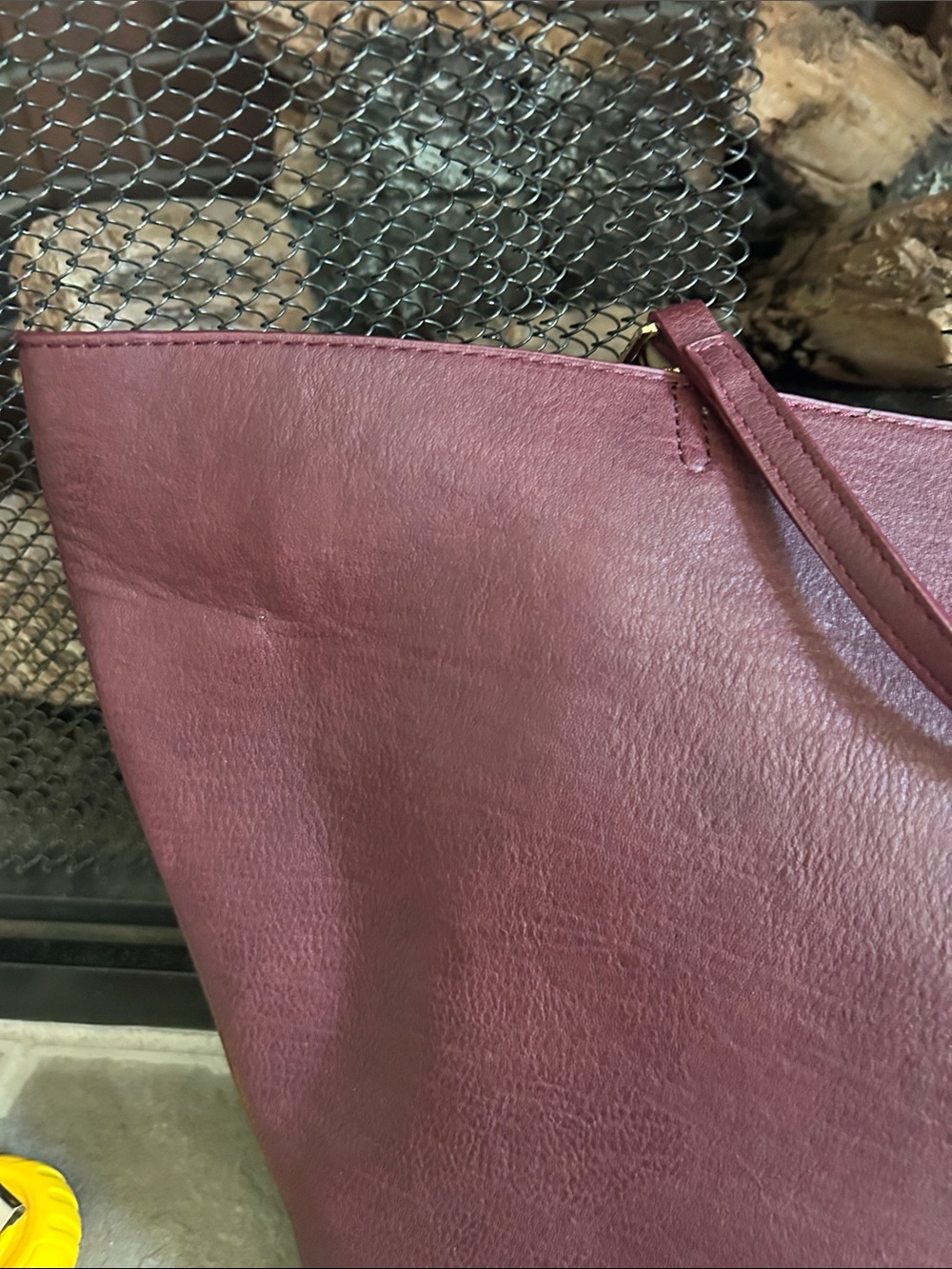 MMS Design Studio Burgundy Vegan Leather Tote - Picture 6 of 6